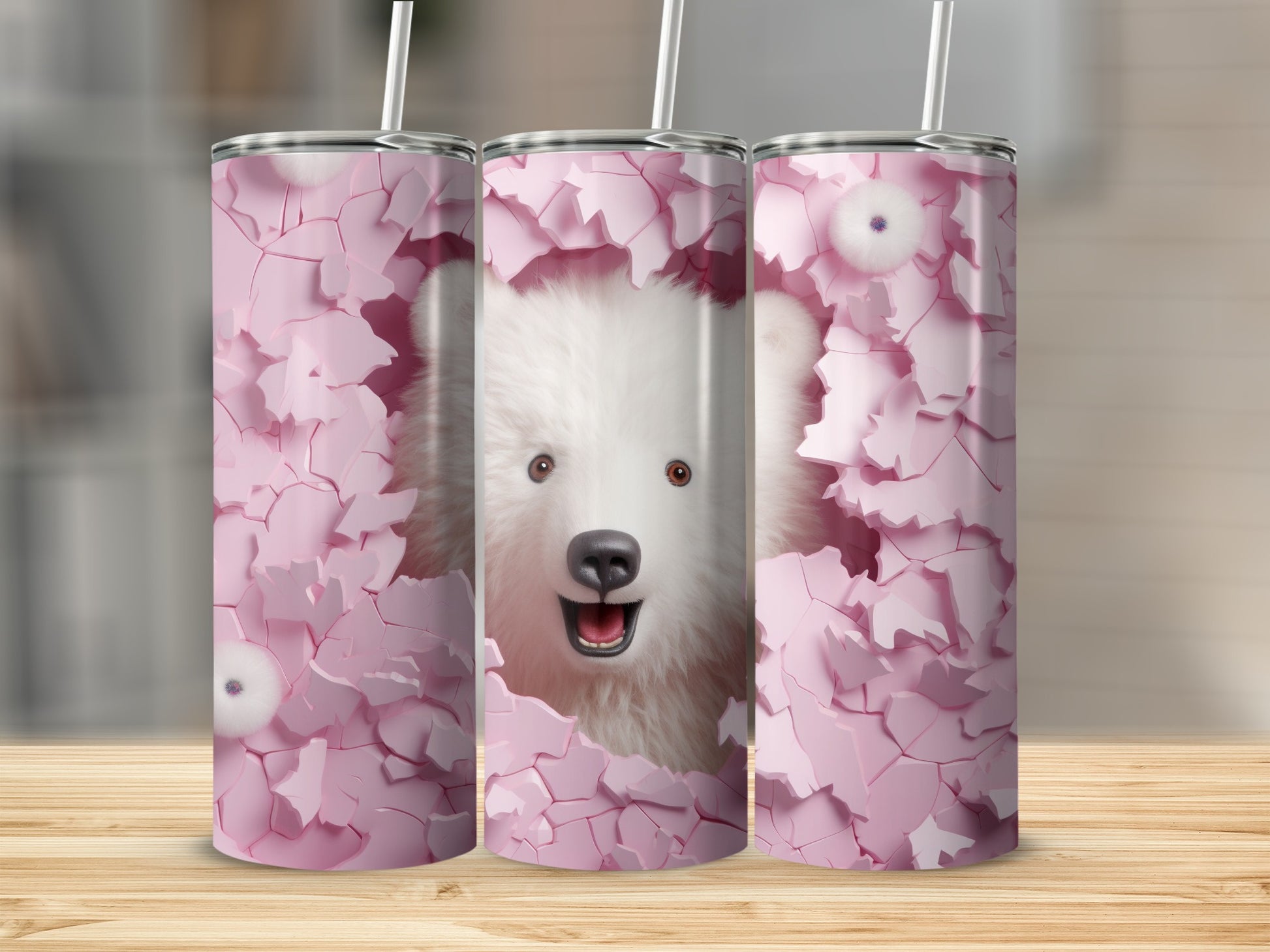 White fluffy animal peeking pink cracked texture product type
Tumbler, Drinkware, White animal, Fluffy animal, Cute animal, Pink design, Cracked pattern, Shattered effect, Polar bear, Bear cub, Samoyed, Dog face, Happy animal, Surprise design, Animal lover, Pink aesthetic, Whimsical, Adorable, Unique gift, Travel mug
