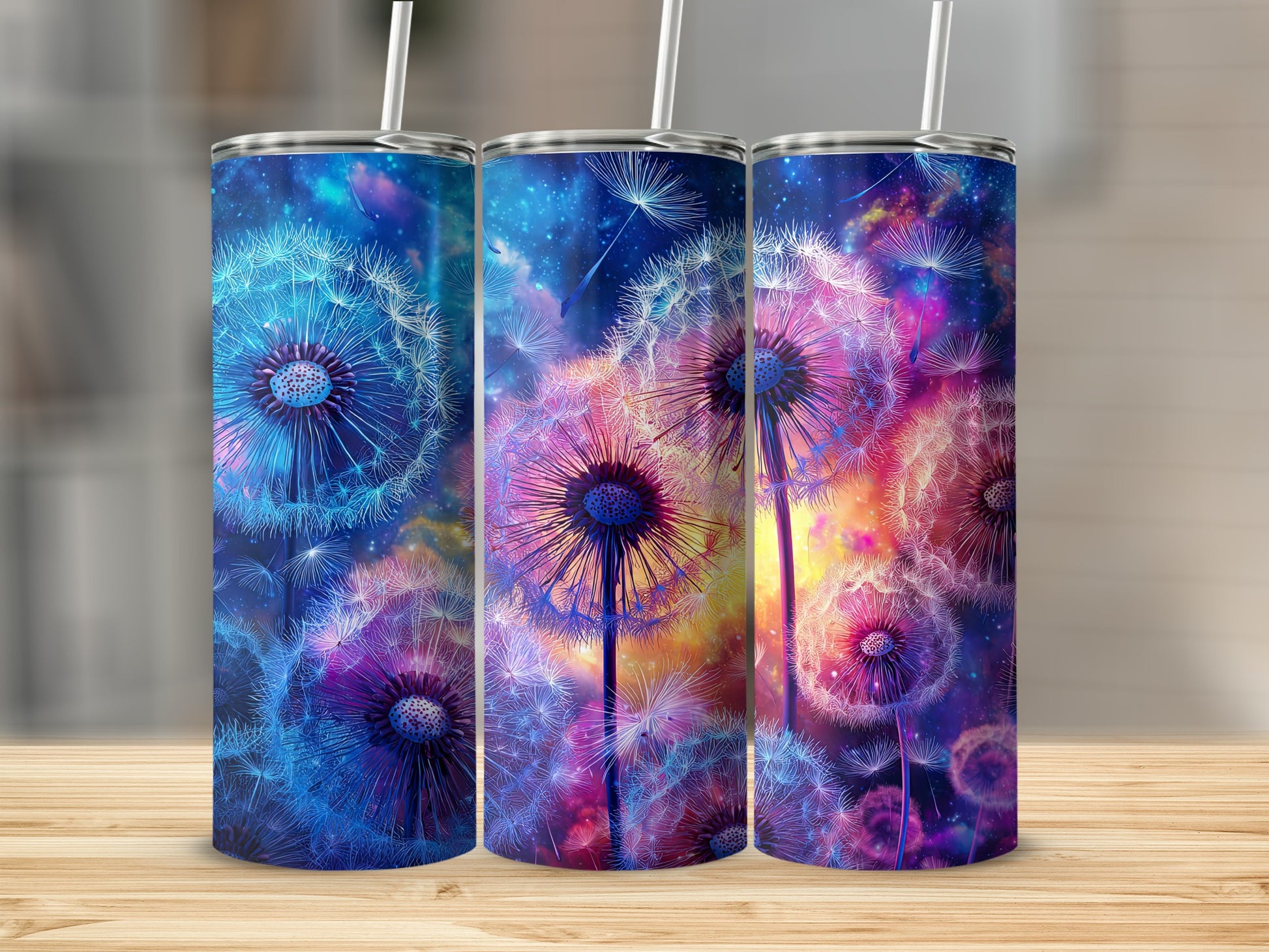 Dandelion Galaxy Art Insulated Travel Tumbler