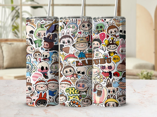 Cute Cartoon Characters Pattern on Tumbler Drinkware