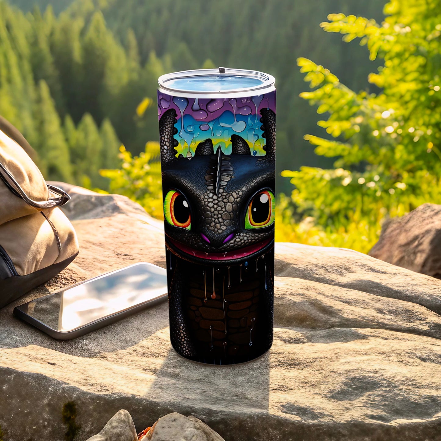 Vibrant Cute Dragon Themed Insulated Tumbler Cup