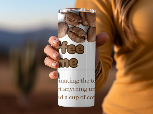Coffee Time Travel Tumbler Coffee Beans Design