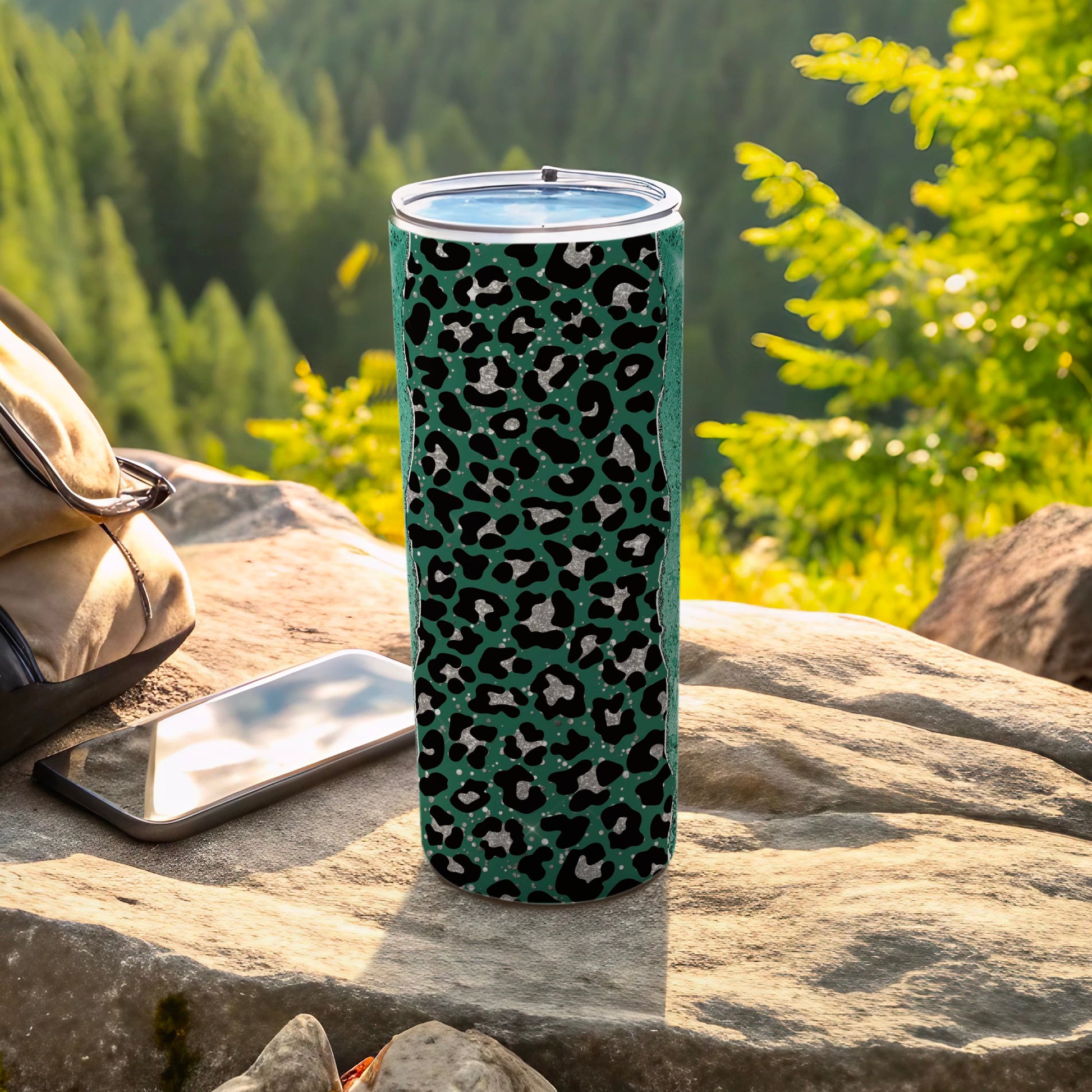 Leopard Print Travel Tumbler for Outdoor Adventures