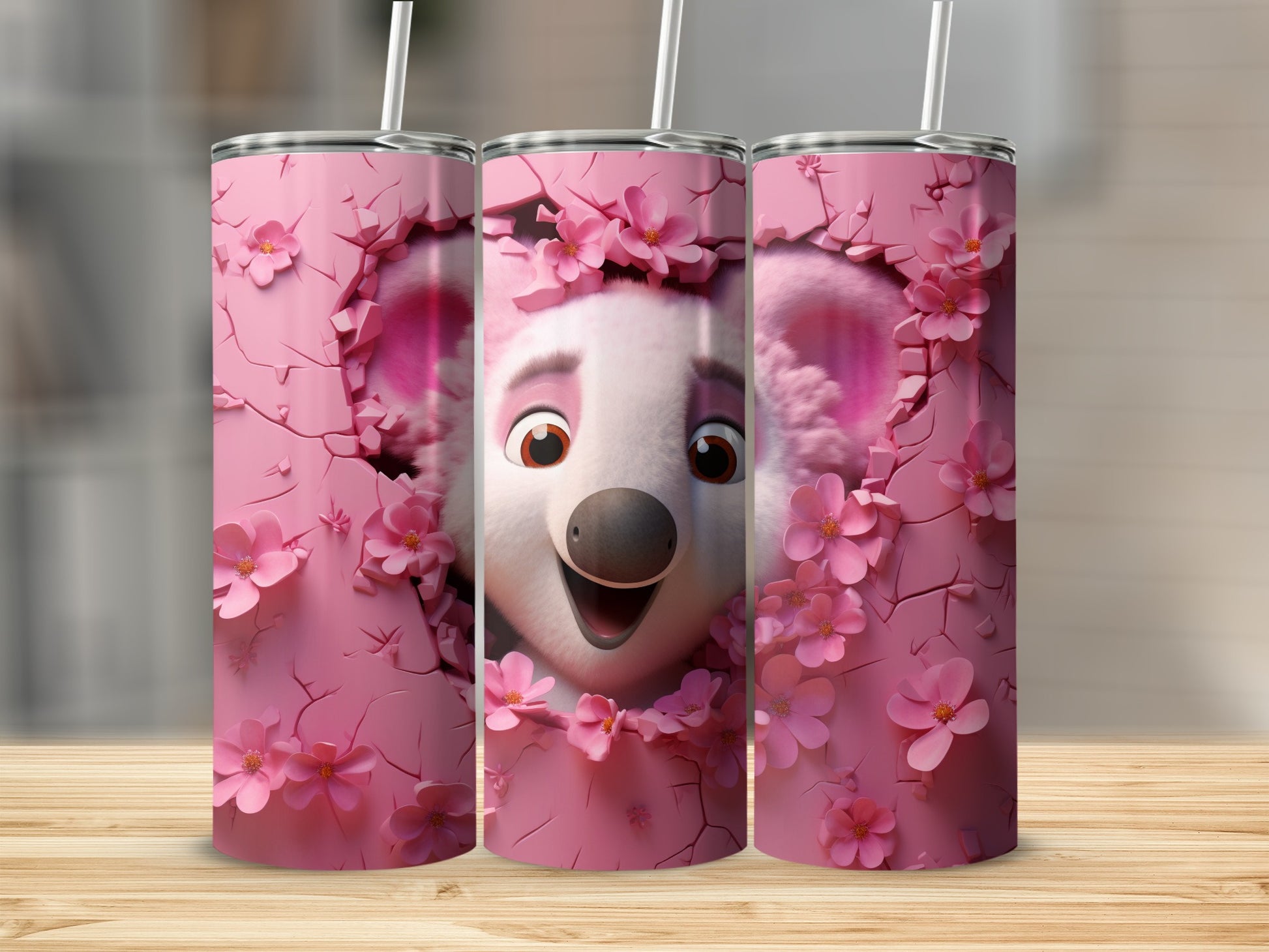 Adorable Pink Floral Koala Peeking Design Tumbler product type
Koala
Pink Flowers
Cherry Blossom
Cute Animal
Tumbler
Drinkware
Floral Design
Happy Koala
Cracked Effect
Kawaii Style
Animal Print
Pink Aesthetic
Spring Theme
Unique Gift
Beverage Holder
Cartoon Koala
Desk Accessory
Kids Design
Fun Drinkware
Pop Out Design