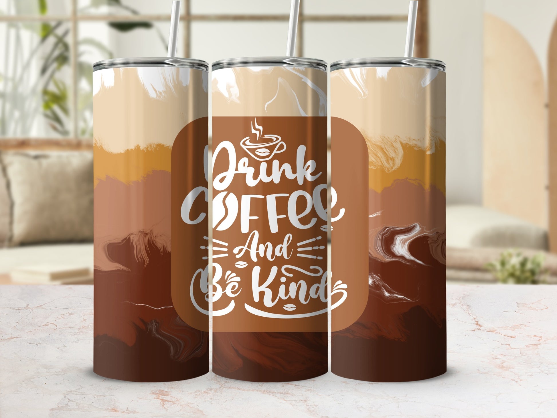 Drink Coffee And Be Kind Stylish Insulated Tumbler