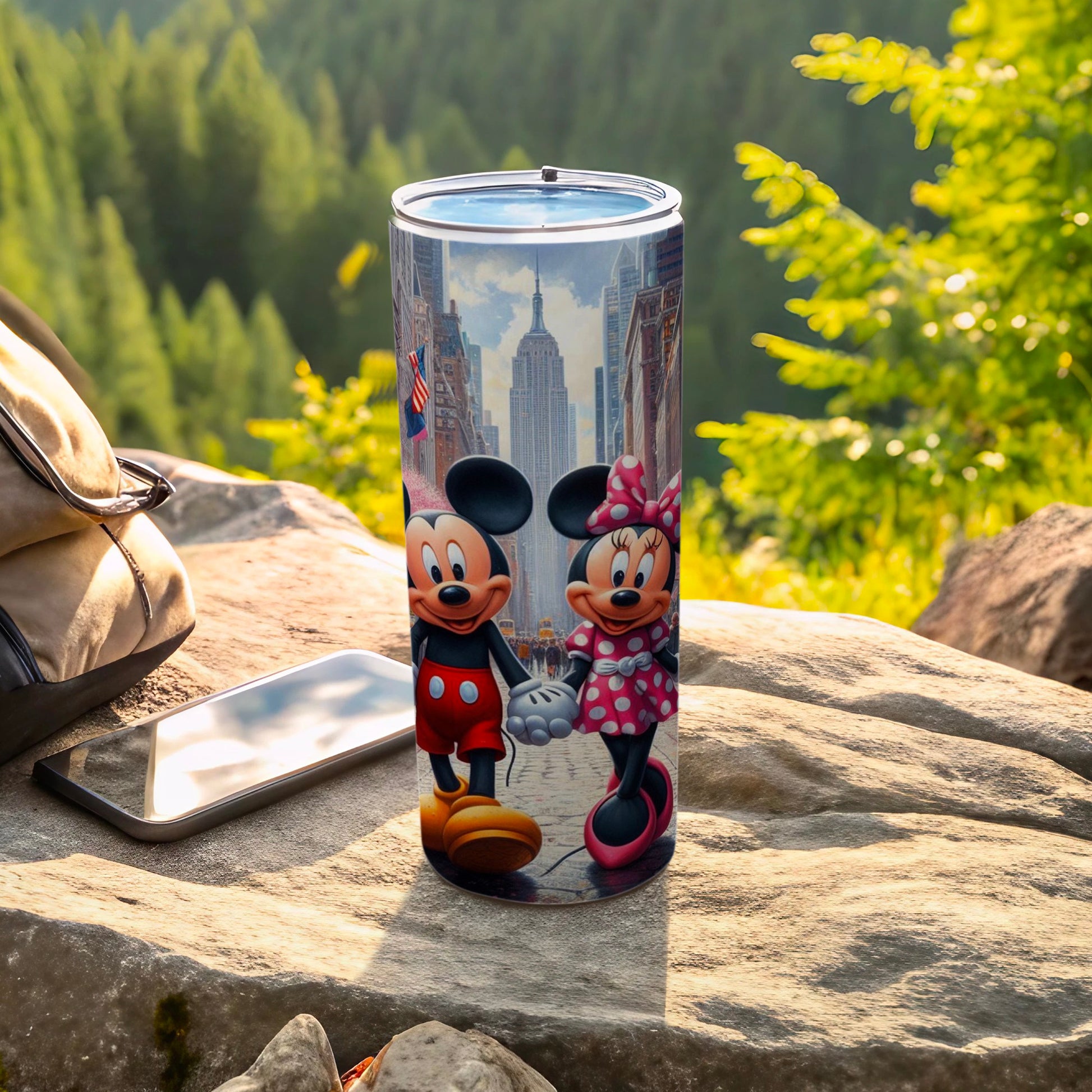 Cute Mickey and Minnie Mouse Tumbler Travel Mug