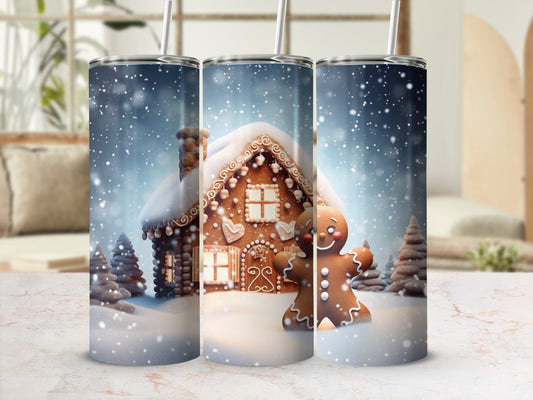 Christmas Gingerbread House Design Tumbler