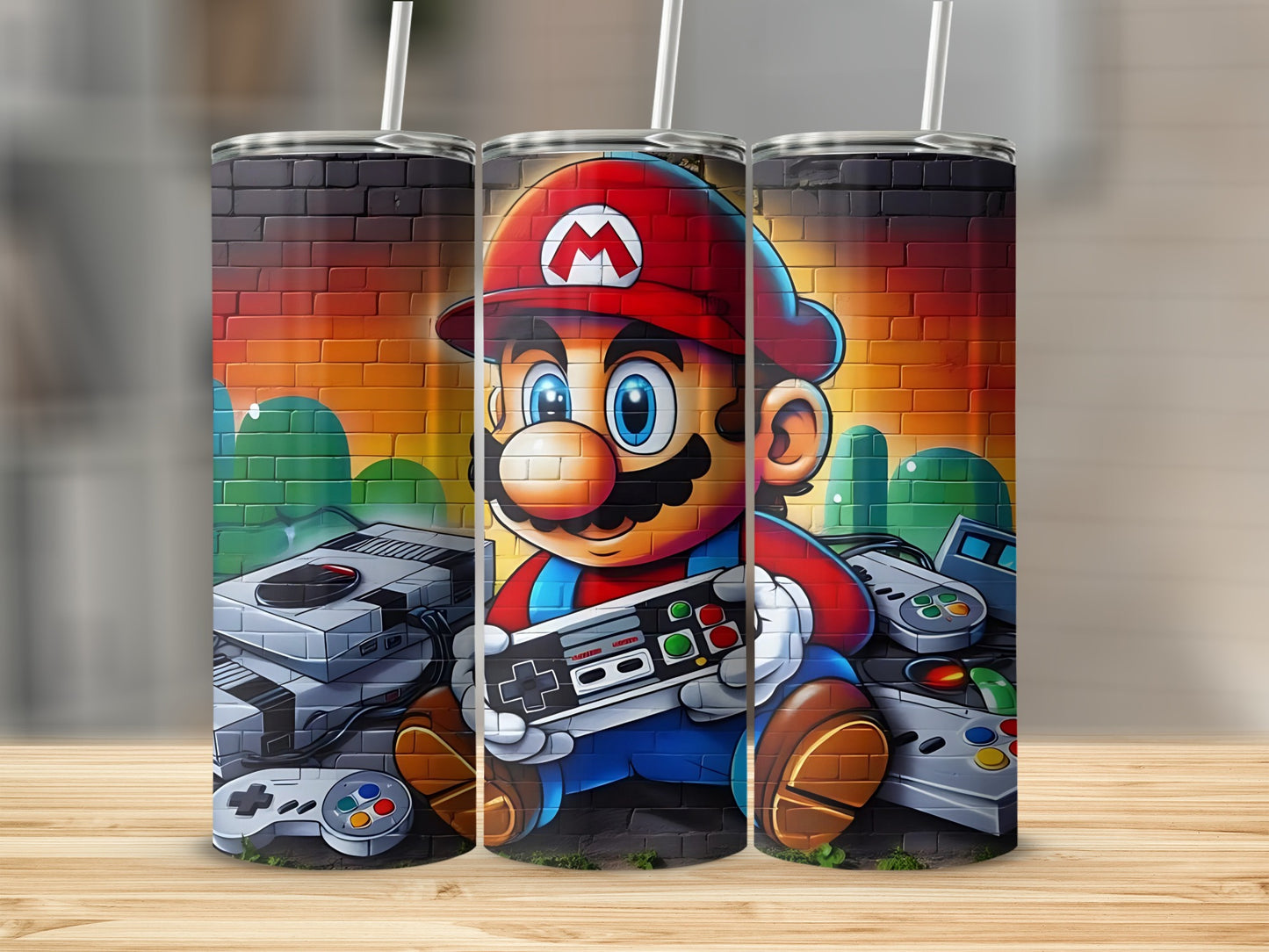 Retro Video Game Inspired Character Artwork Tumbler