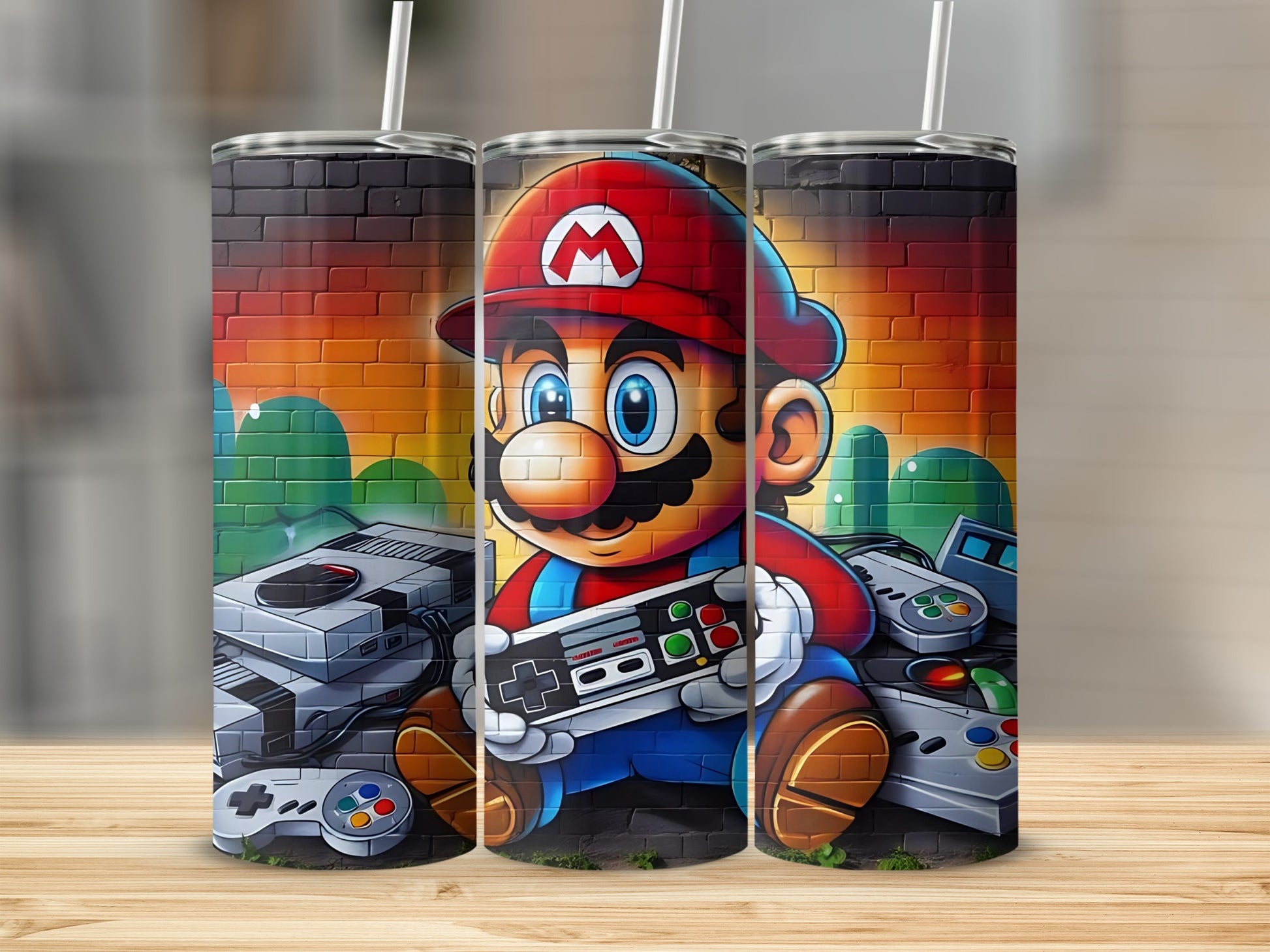 Retro Video Game Inspired Character Artwork Tumbler