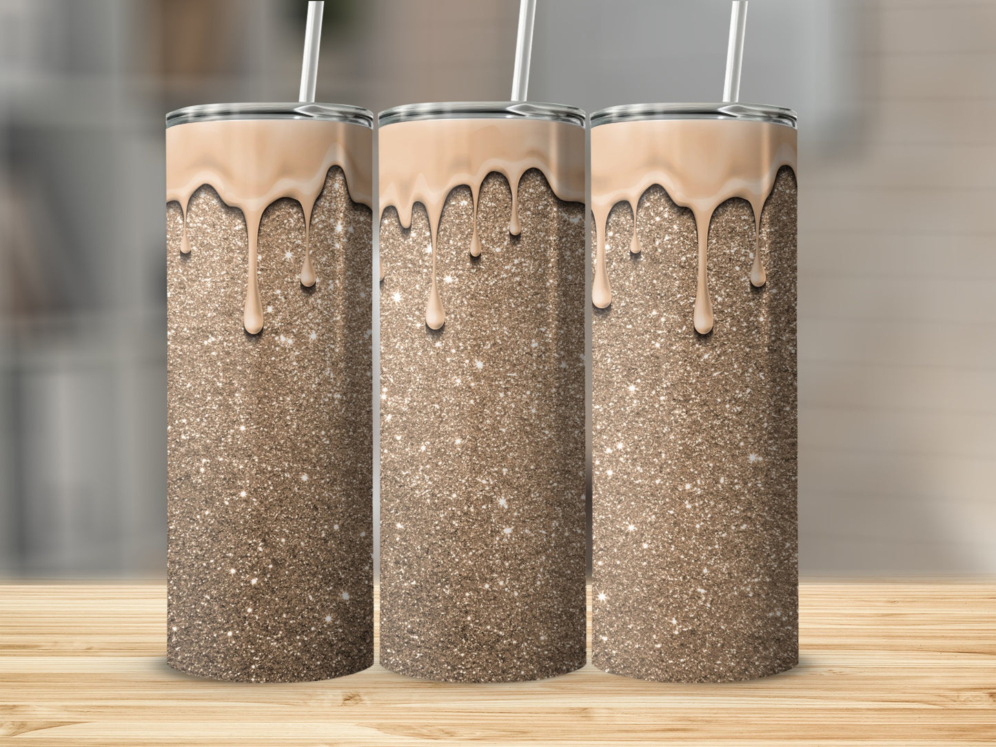 Sparkling Drip Tumbler with Glitter Design
