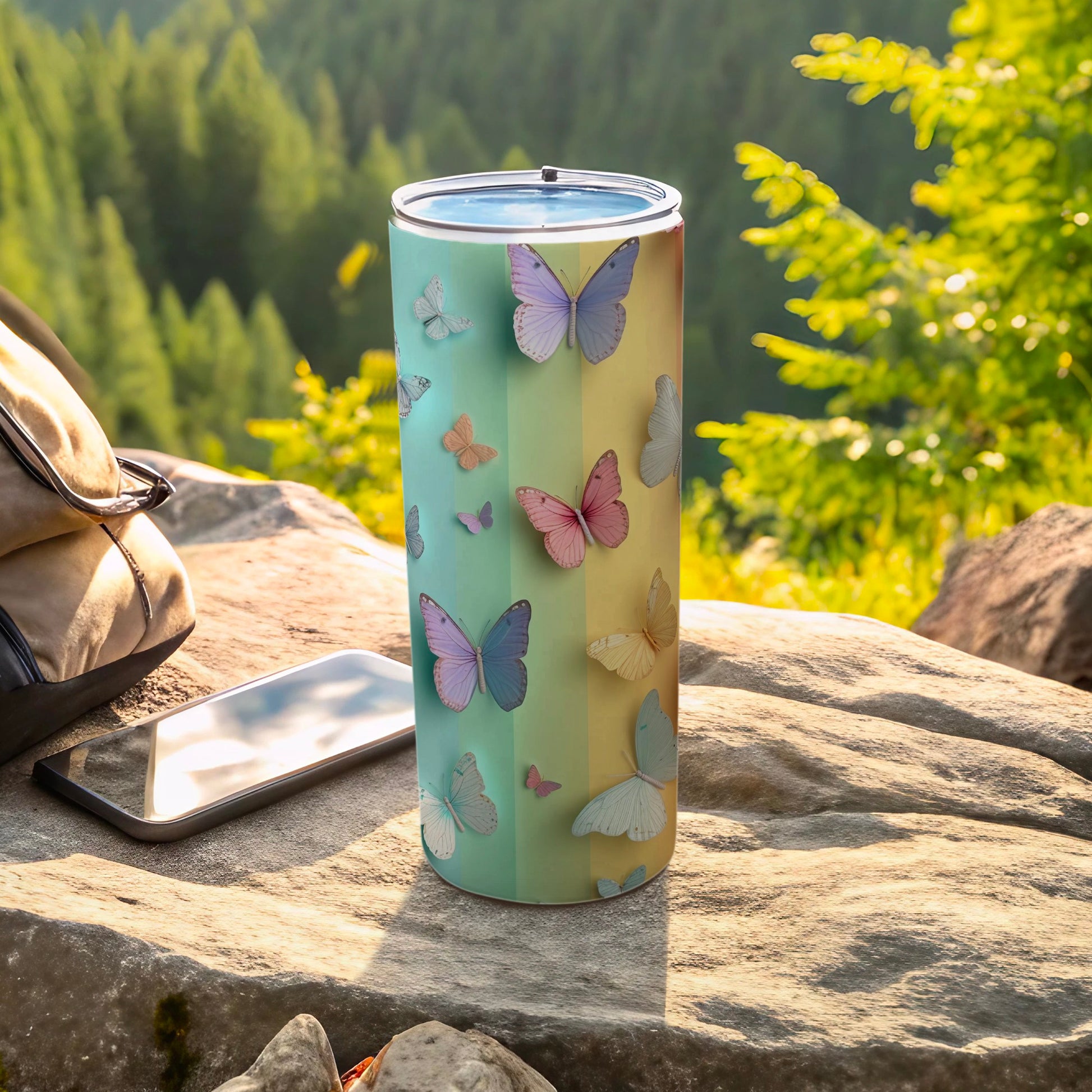 Elegant Butterfly Pattern Rainbow Gradient Tumbler product type
Tumbler
Butterfly
Rainbow
Gradient
Pastel
Colorful
Drinkware
Insulated
Travel Mug
Pattern
Nature Inspired
Whimsical
Aesthetic
Unique Gift
Outdoor Gear
Drink Bottle
Cute Design
Butterflies
Vibrant Colors
Elegant Print