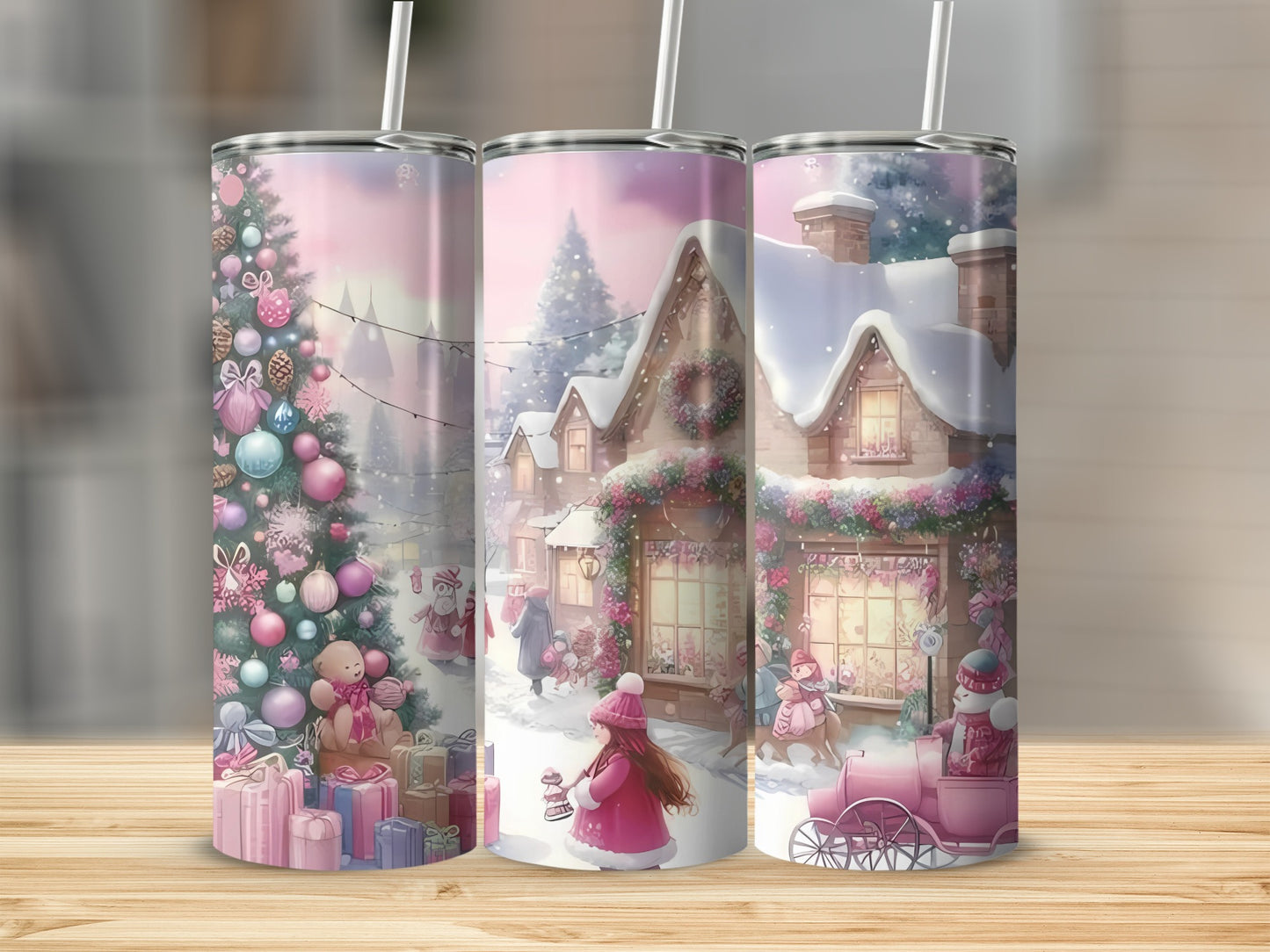Festive Winter Wonderland Christmas Tumbler Design
