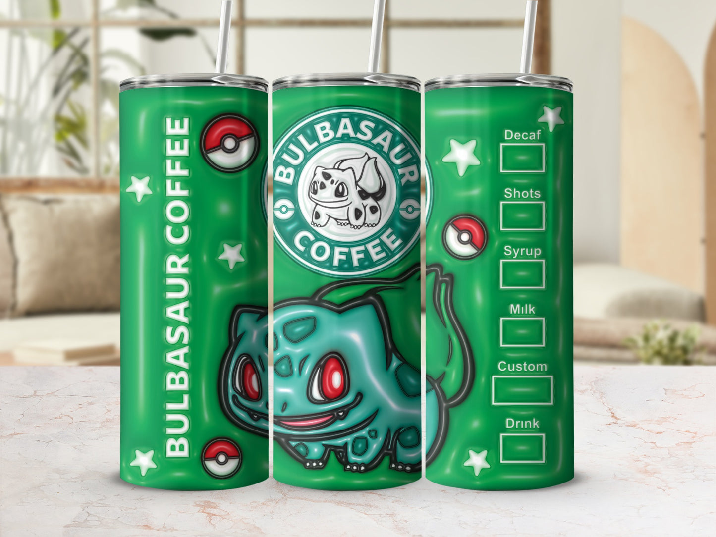 Bulbasaur Coffee Pokemon Character Green Tumbler product type