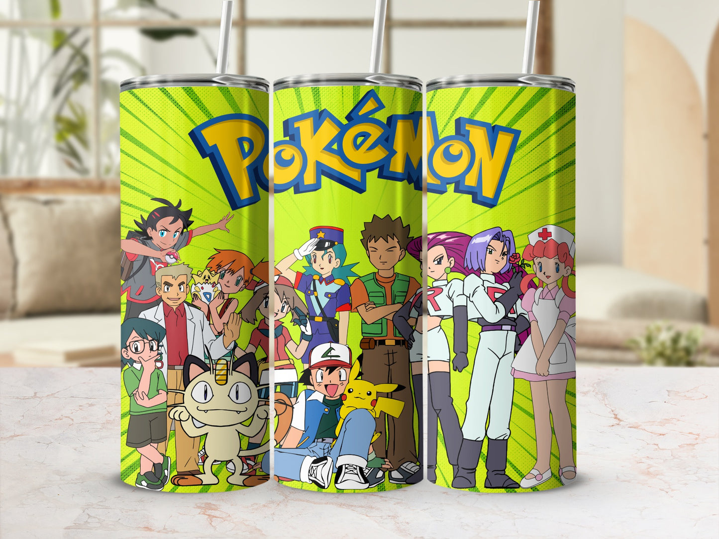 Pokémon Characters Design Insulated Tumbler Cups