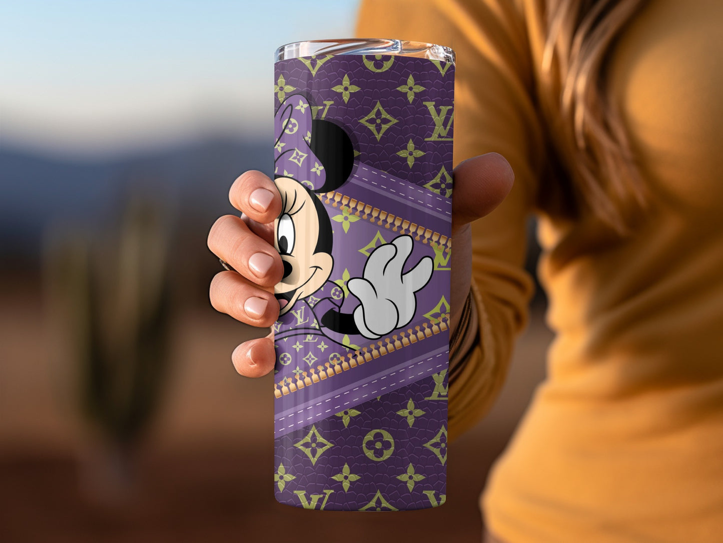 Stylish Minnie Mouse Patterned Tumbler Drinkware
