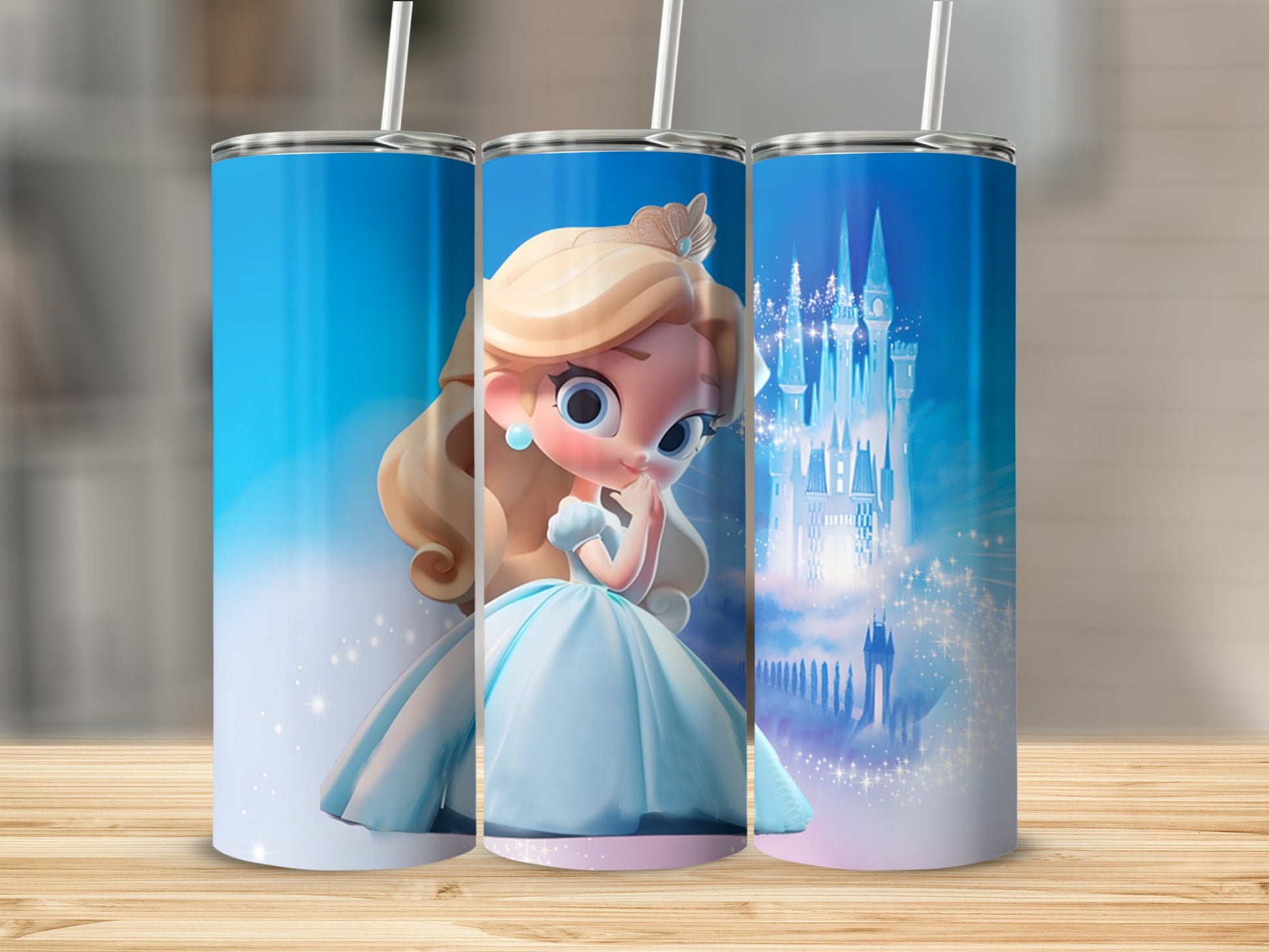Enchanting Princess Tumbler with Fairytale Castle Artwork