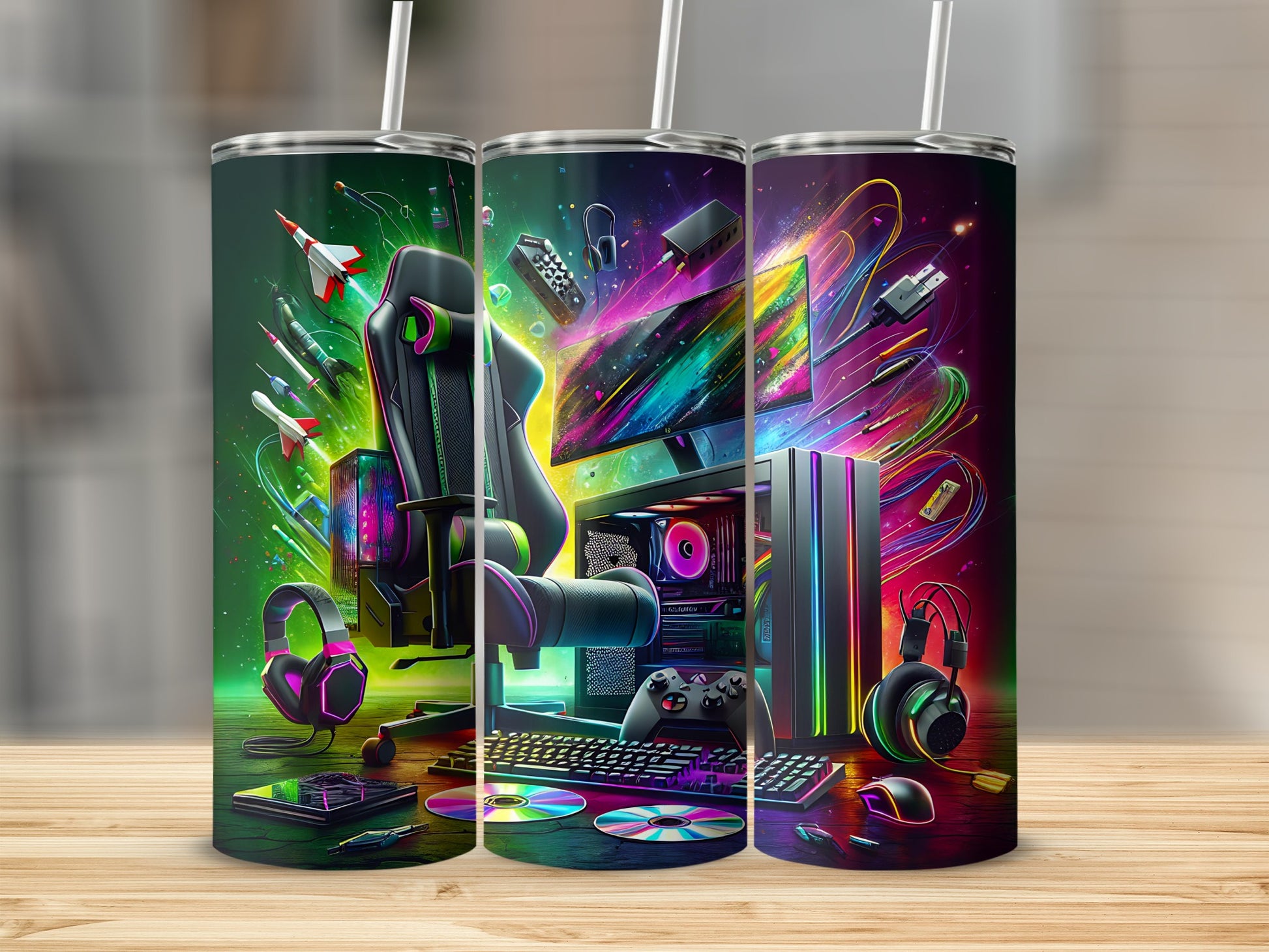 Ultimate Gamer's Paradise Tumbler Design for Enthusiasts