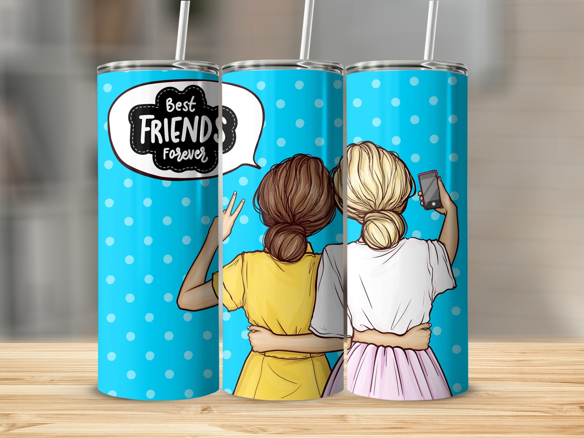 Best Friends Forever Colorful Tumbler Cup Flask