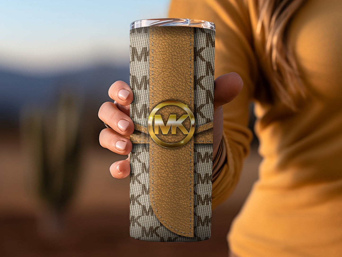 Stylish MK Pattern Insulated Tumbler Cup Drinking Accessory
