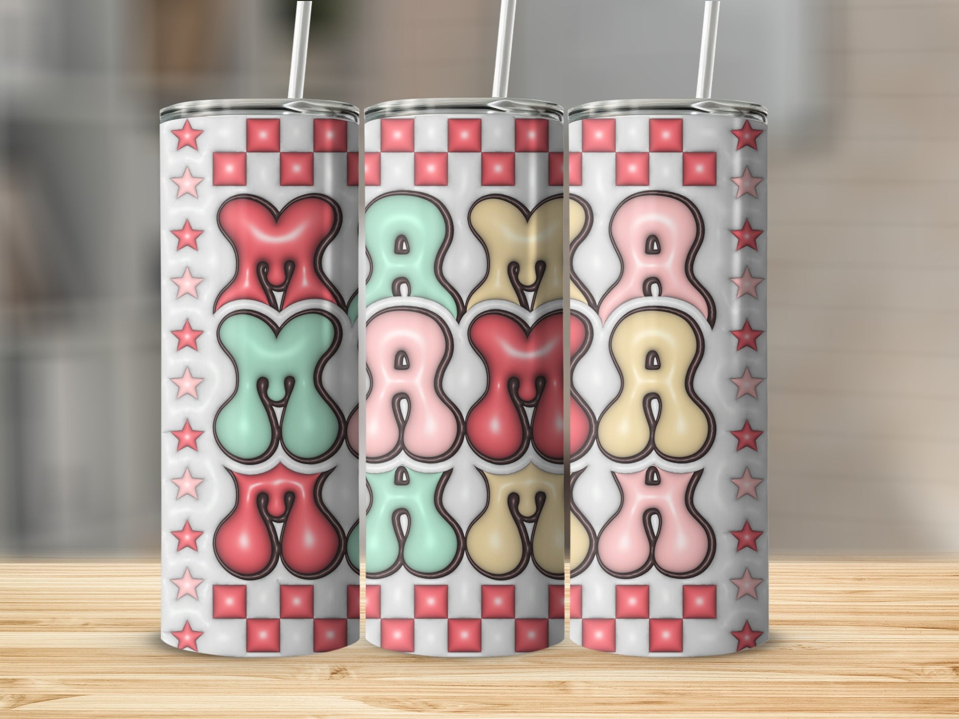 Colorful Mama Themed Tall Drink Tumbler Design