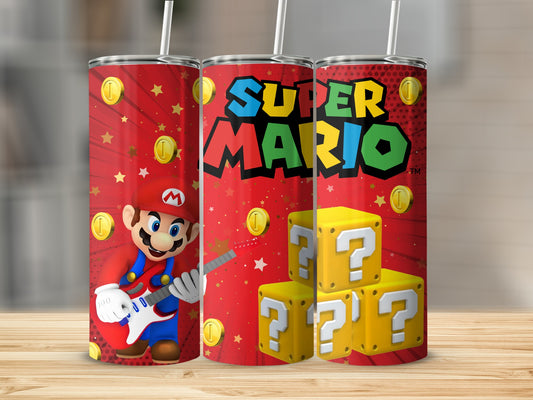 Super Mario Theme Graphic Decorated Tumbler Set