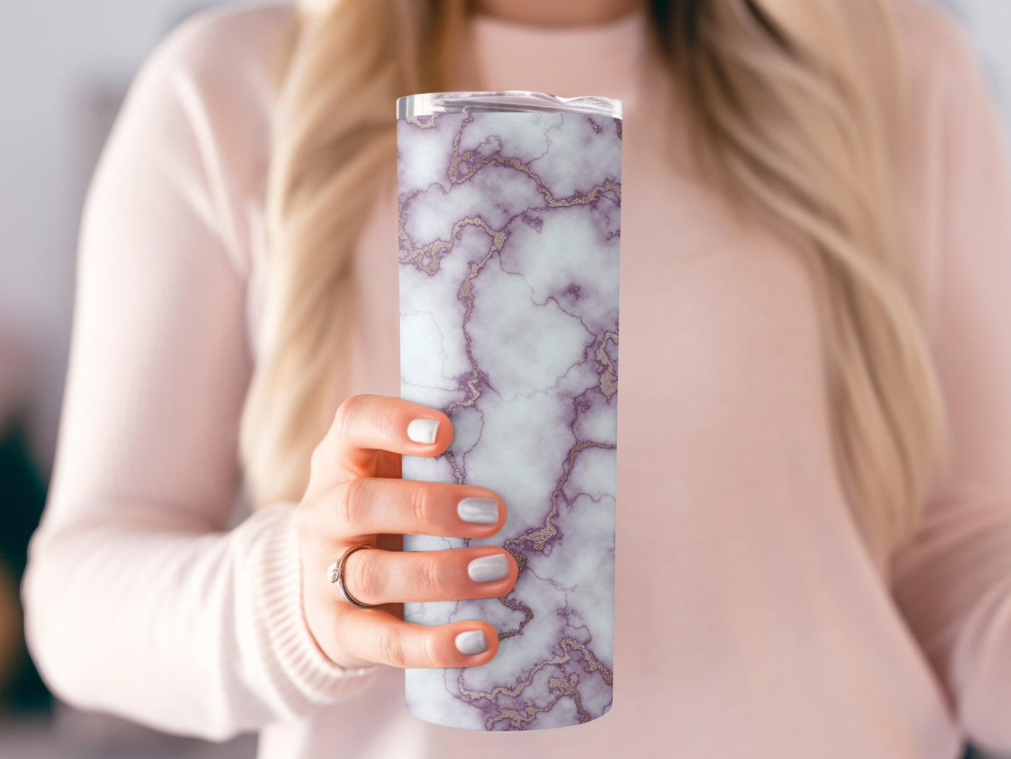 Lilac Dream a Marble Texture Design for Modern Tumblers