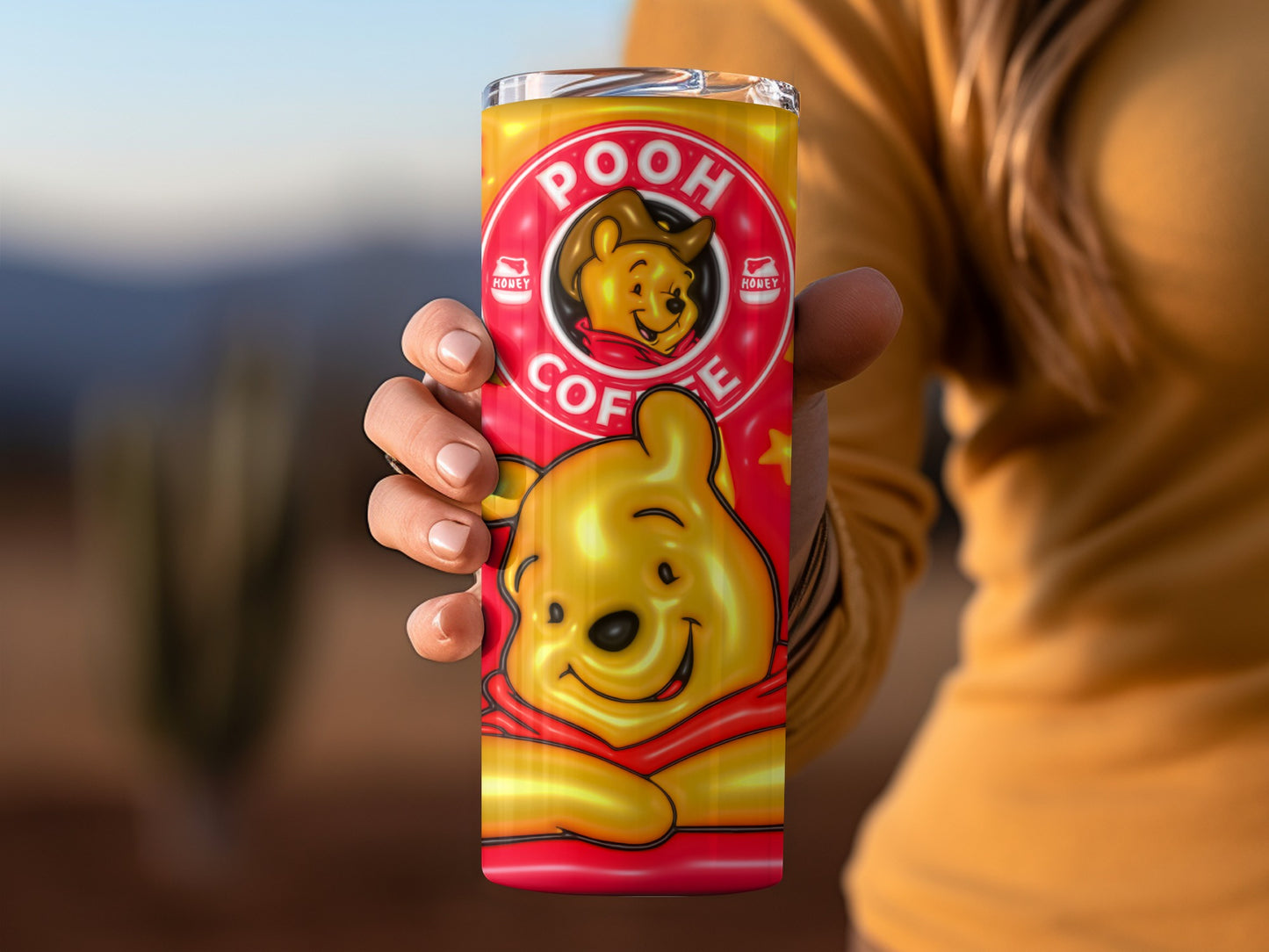 Disney Pooh Coffee Tumbler with Secure Lid