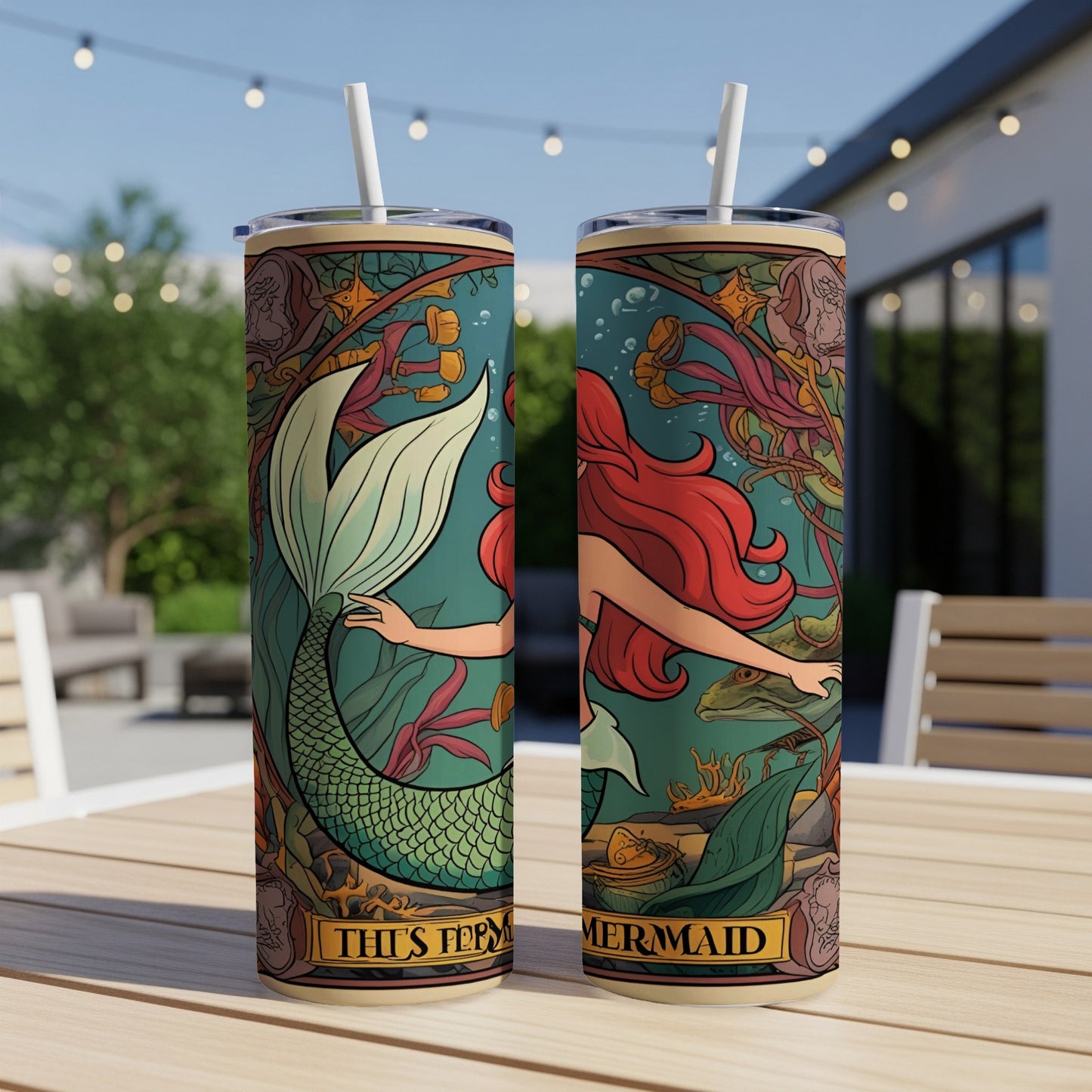 Two tumblers with a mermaid illustration and "This F---ing Mermaid" text.