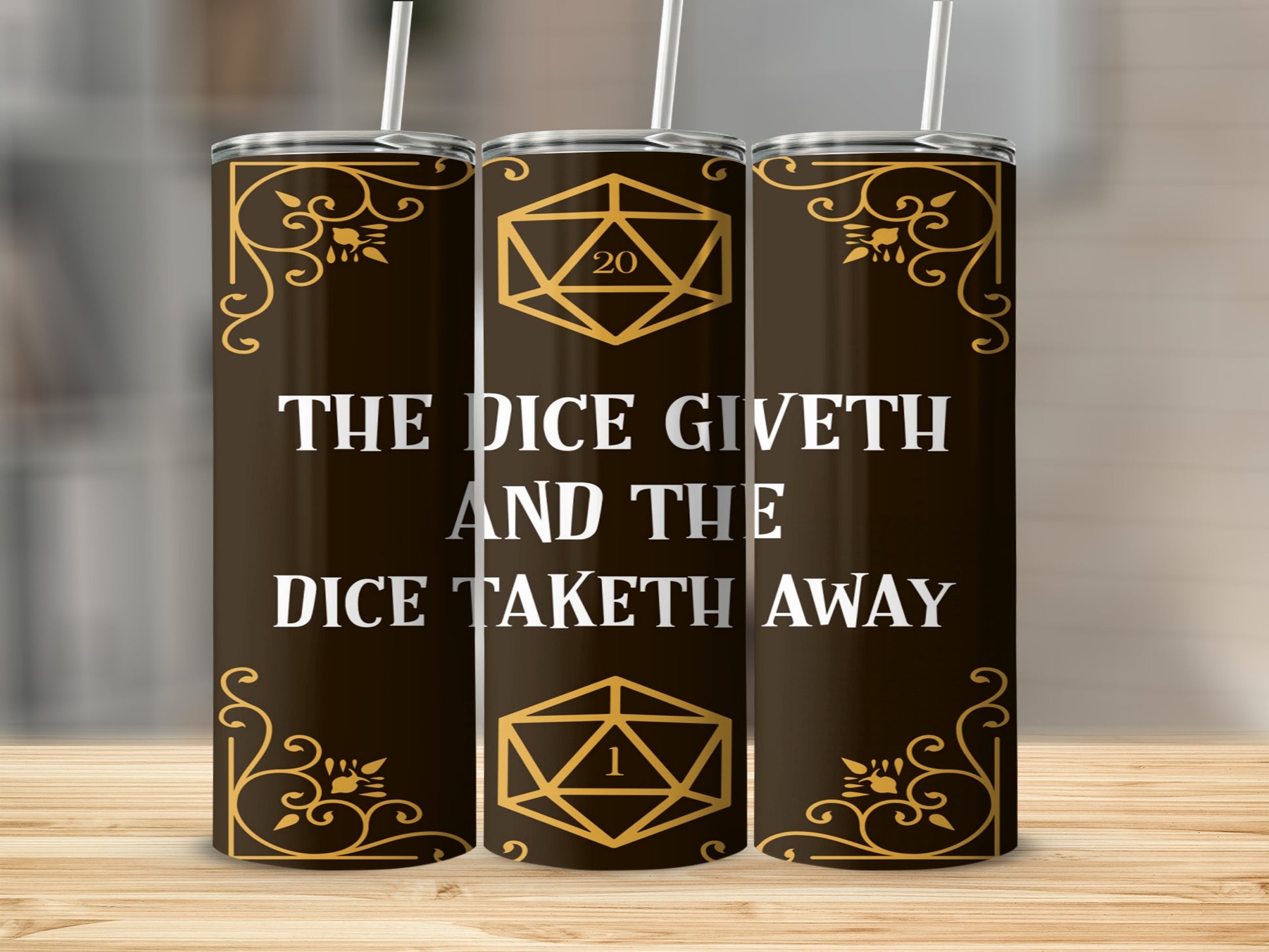The Dice Giveth and Take Away Custom Tumblers