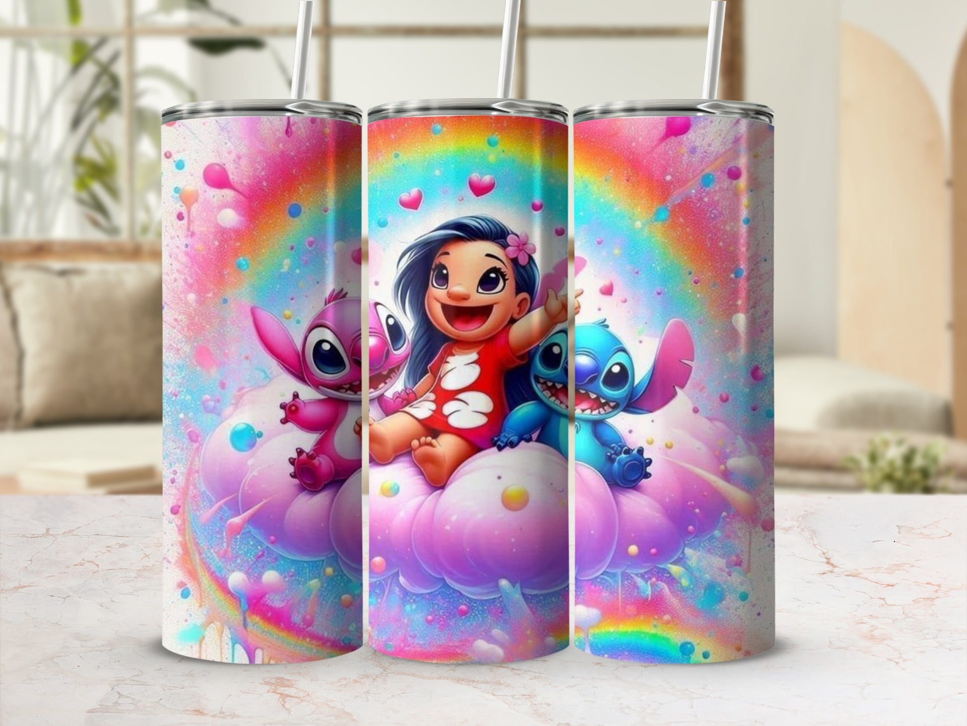 Rainbow Fantasy Character Tumbler with Lively Design