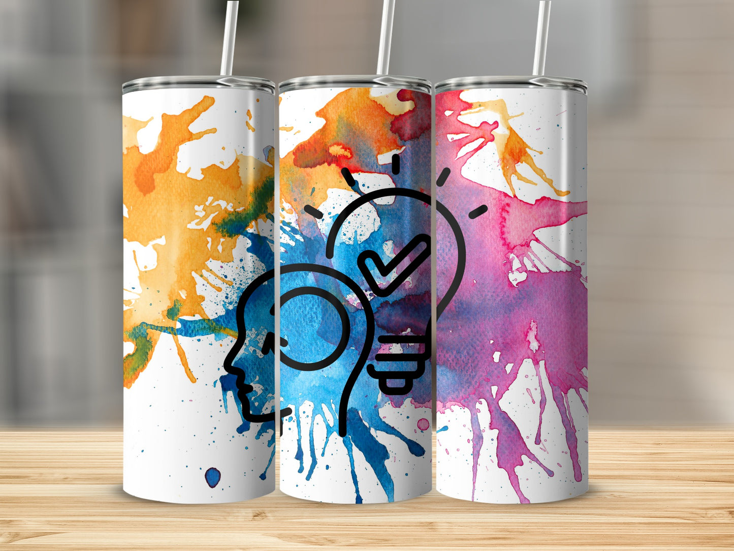 Colorful Abstract Art Insulated Tumbler Product