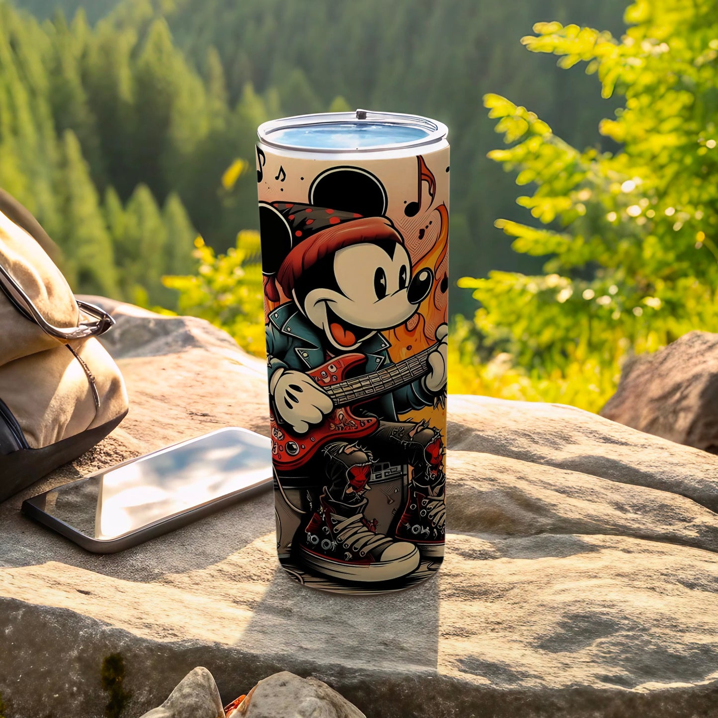 Rock Star Character Art Travel Tumbler for Drinks