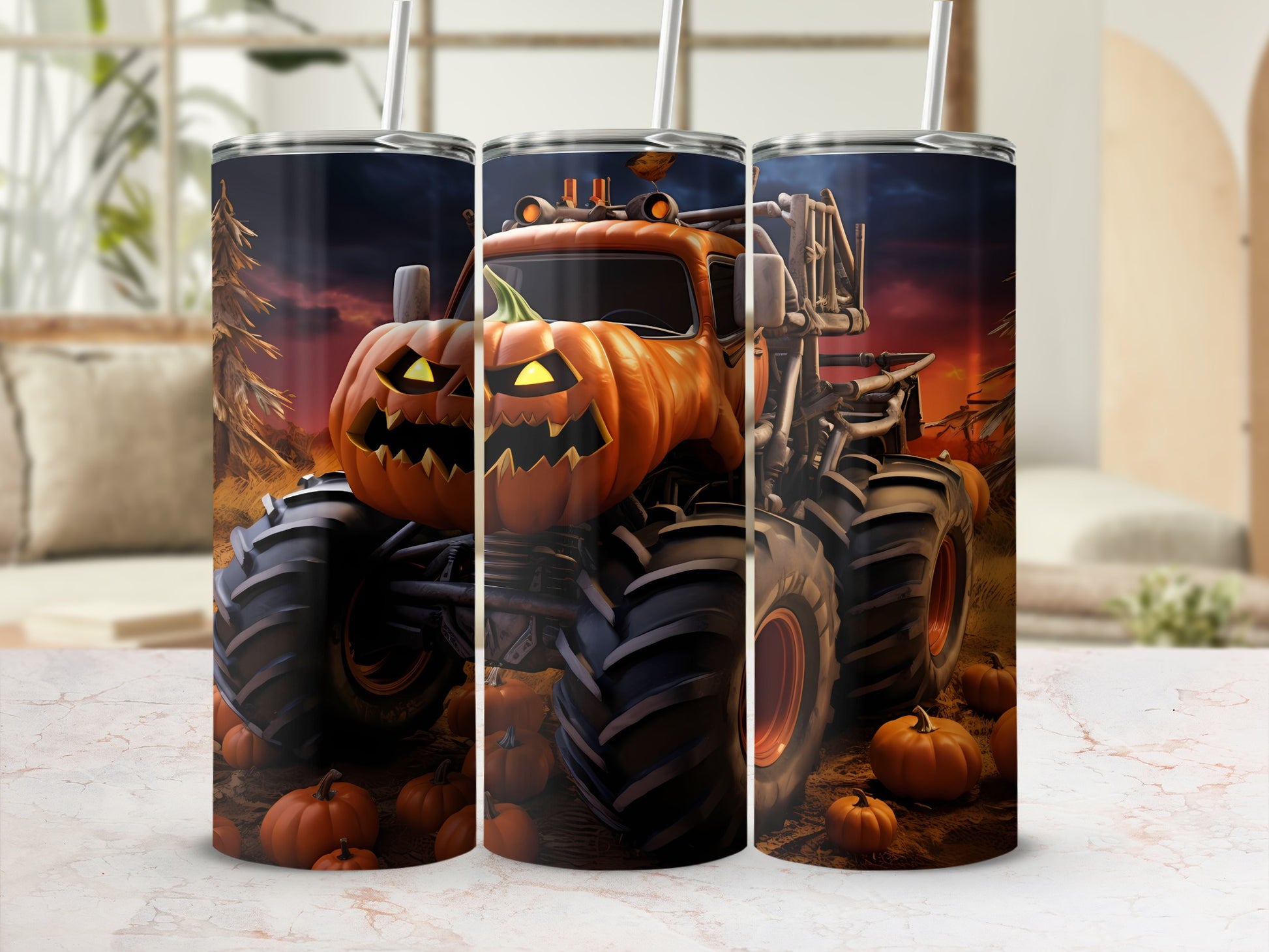 Jack O Lantern Monster Truck Halloween Drinkware product type