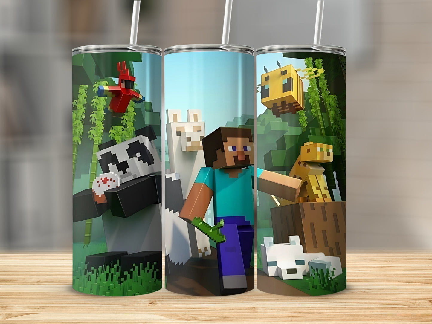 Colorful Pixelated Art Gaming Characters Tumbler Product