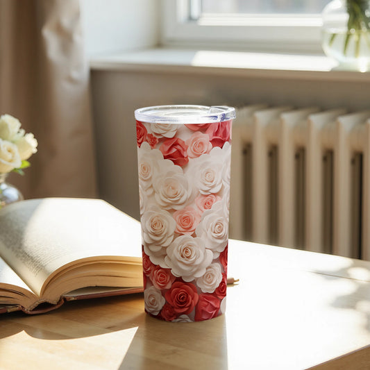 Floral Patterned Tumbler for Elegant Beverage Enjoyment
