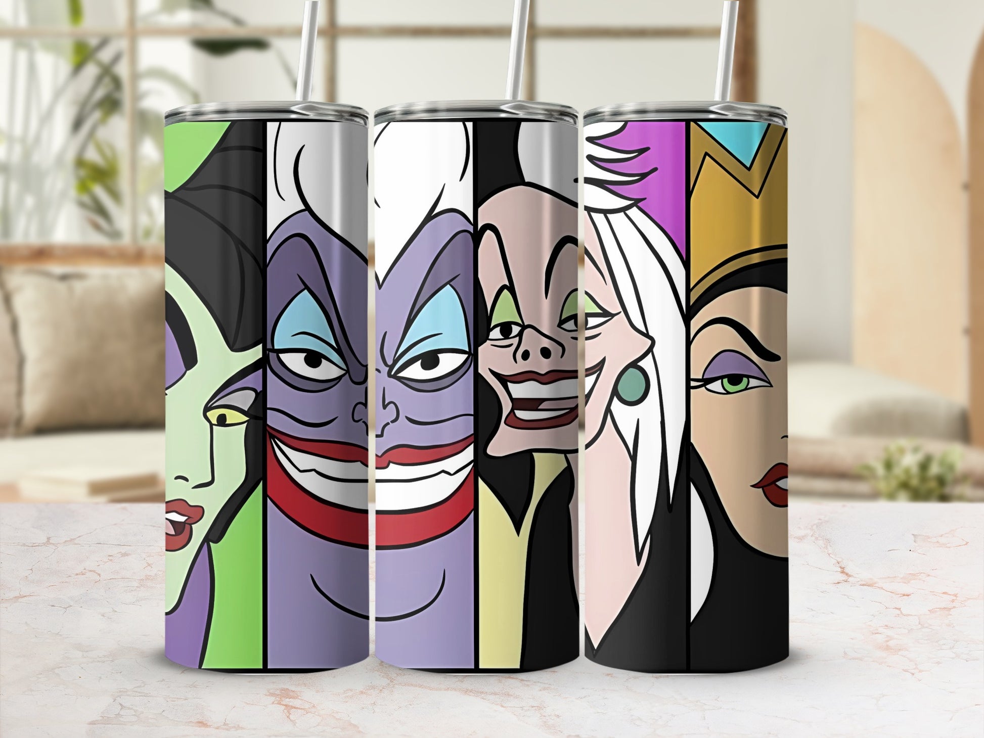 Classic Villains Artwork Stainless Steel Tumbler Cup
