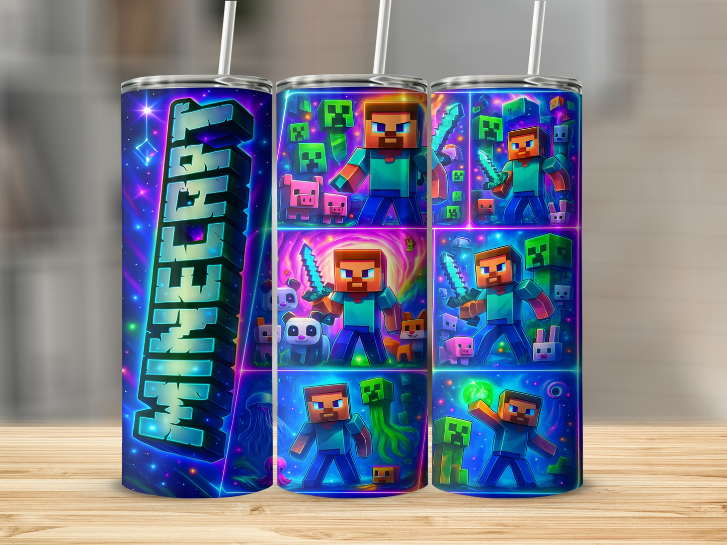 Minecraft Custom Gaming Themed Tumbler Design