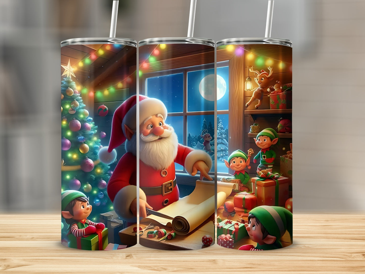 Santa and Elves Festive Holiday Season Tumbler product