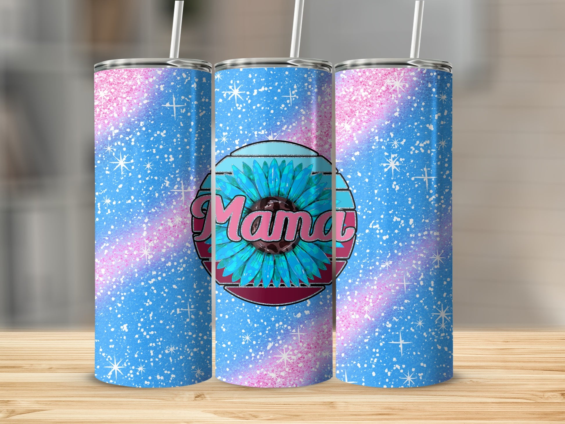 Vibrant Sparkle Mama Themed Tumbler Cup