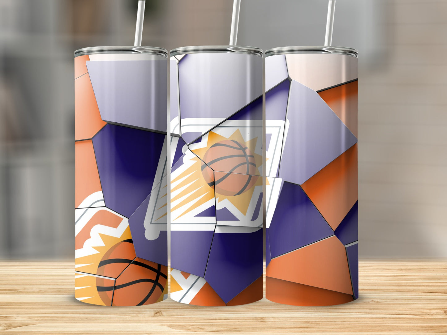 Phoenix Suns Basketball Team Logo Abstract Artwork Tumblers