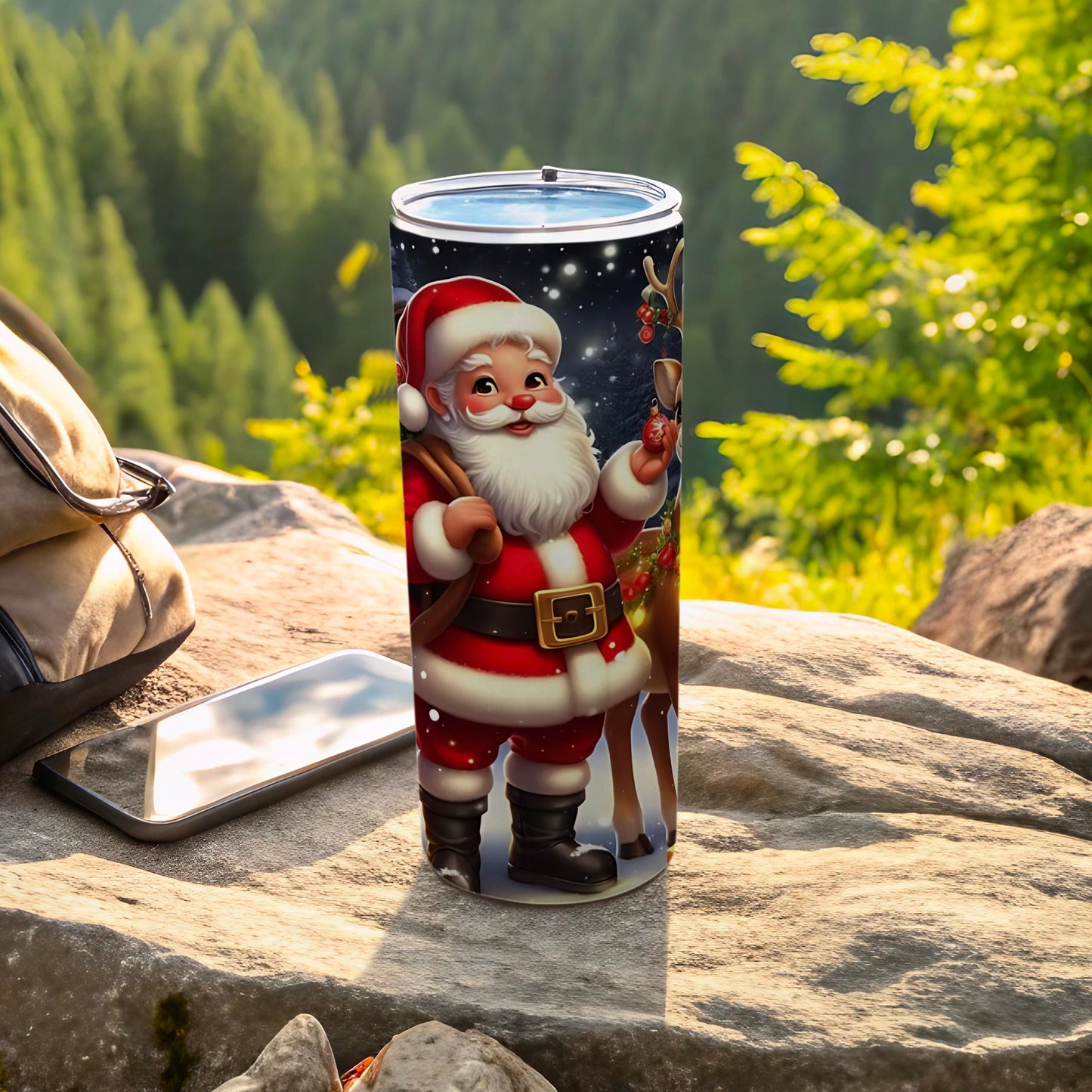 Festive Santa Claus Tumbler Perfect for Holiday Cheer