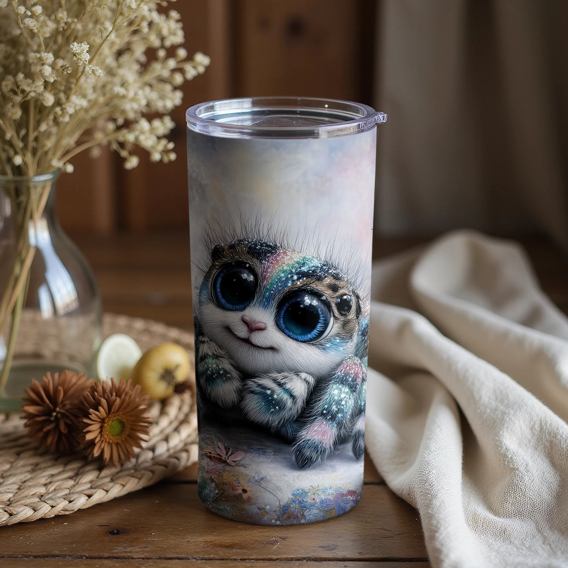 Cute Blue Eyed Furry Creature Tumbler for Sale