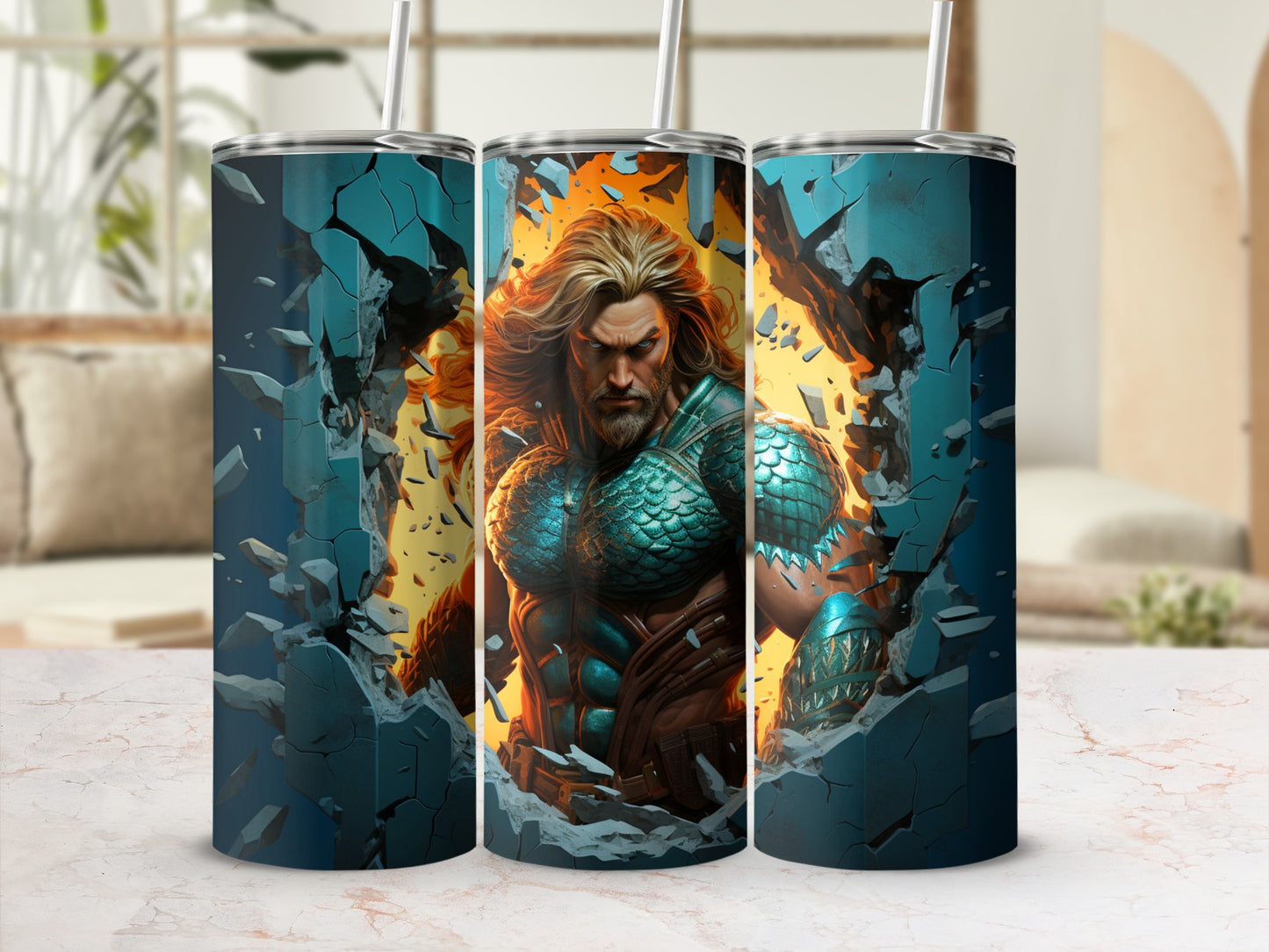 Mythical Warrior Design Stainless Steel Tumbler