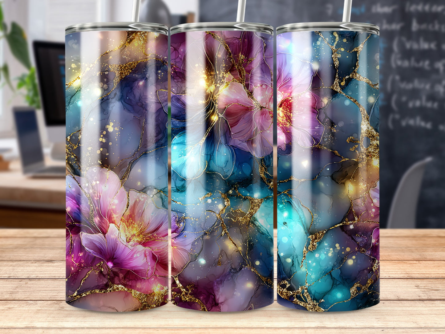 Floral Abstract Design Insulated Drinkware Product