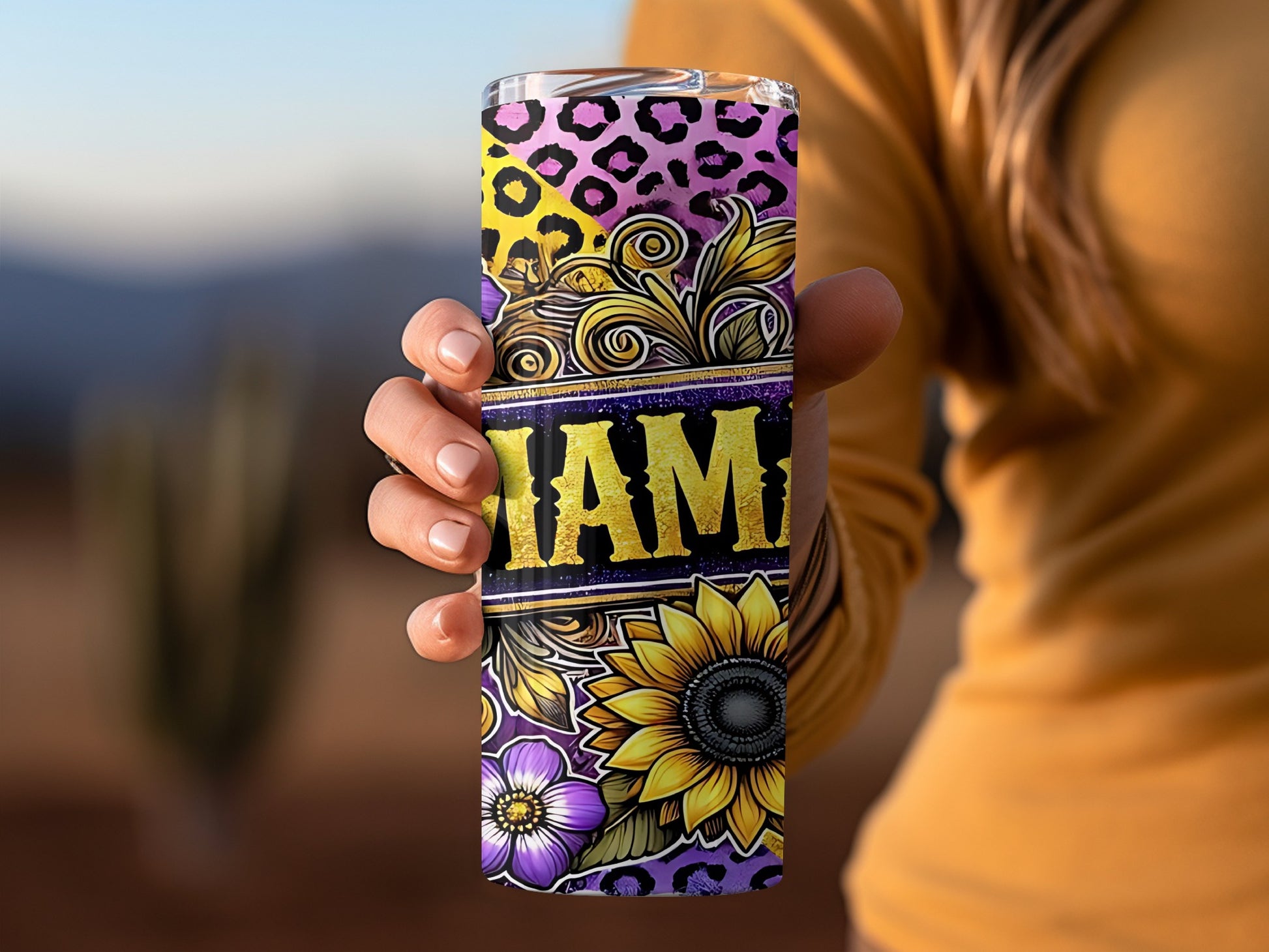 Colorful Floral Miami Leopard Print Tumbler