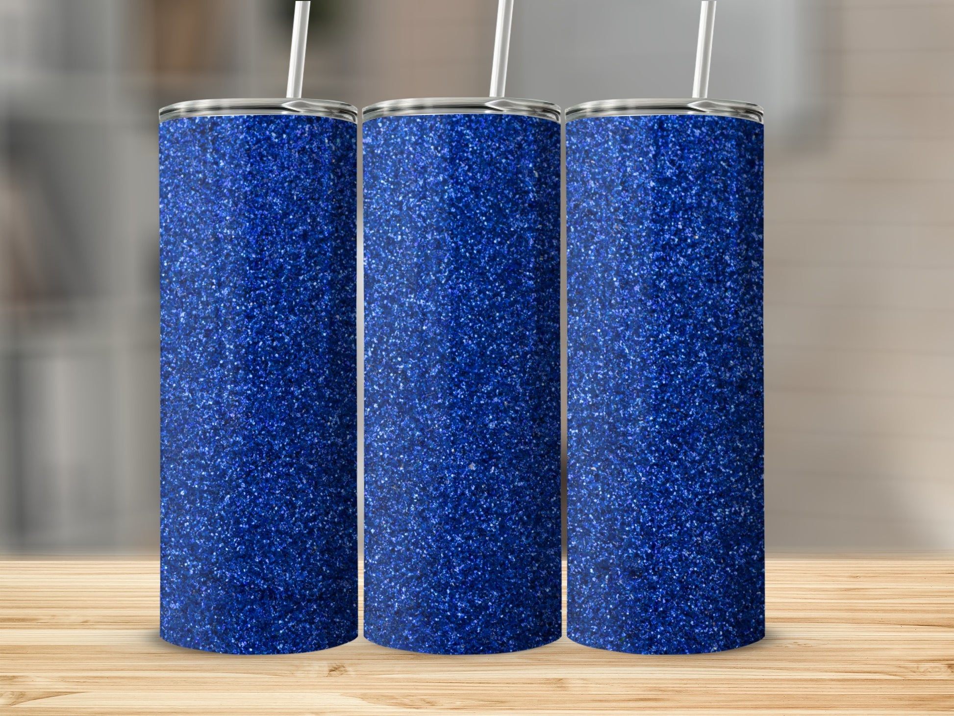 Sparkling Blue Glitter Design Tumbler for Everyday Use