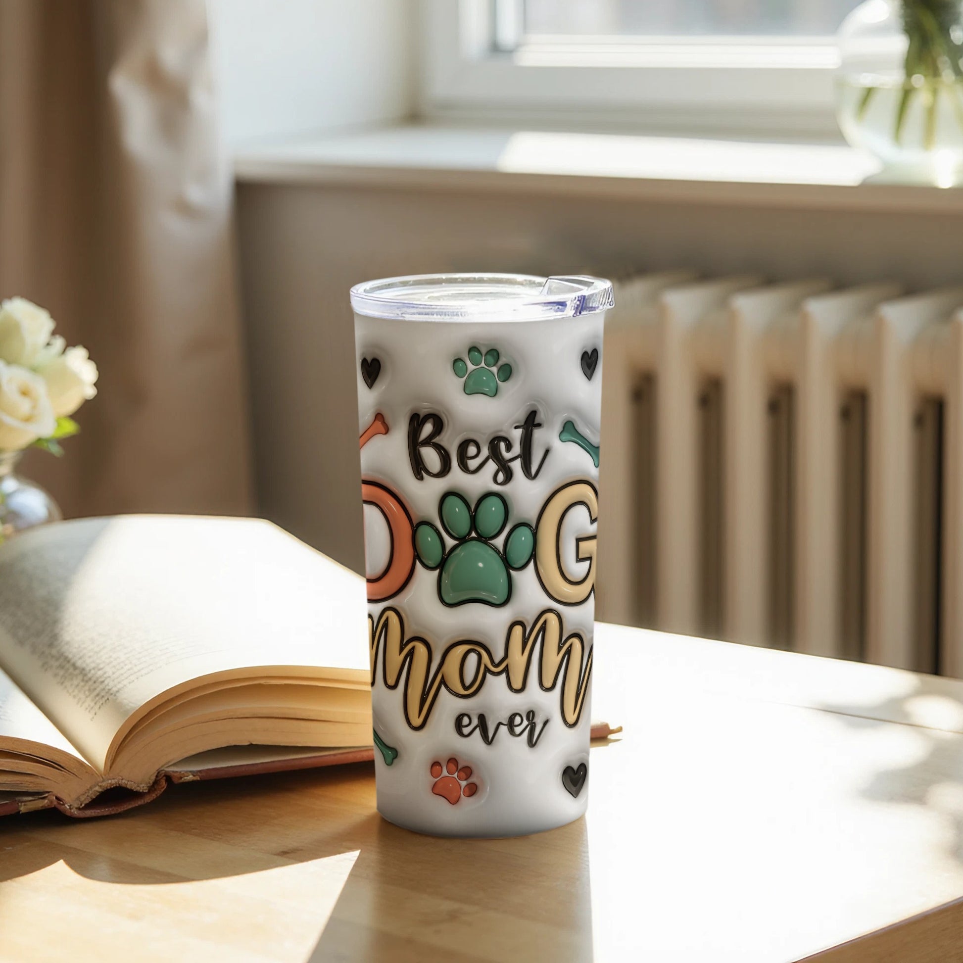 Best Dog Mom Ever Cute Colorful Coffee Tumbler