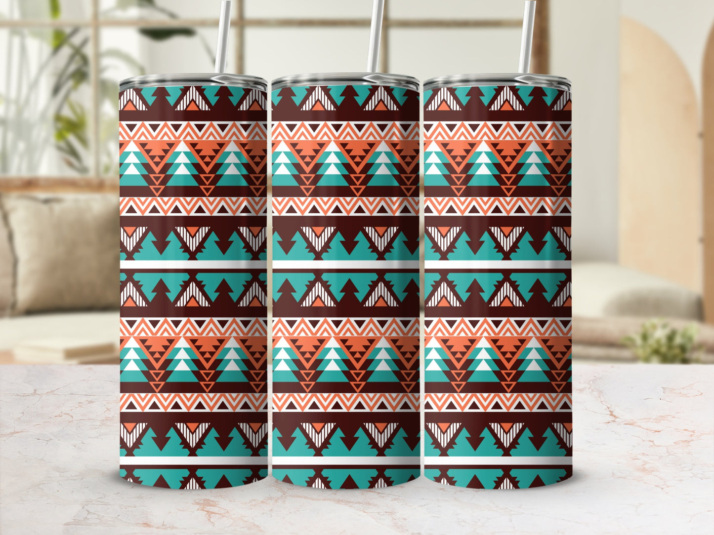 Colorful Aztec Pattern Stainless Steel Tumbler