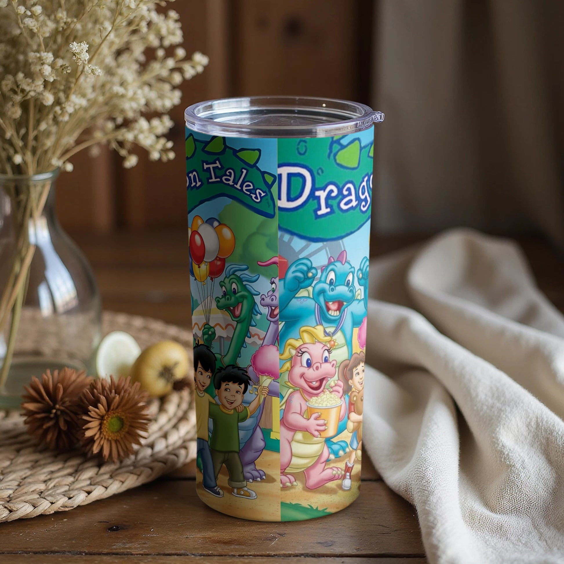 Colorful Dragon Tales Theme Kids Insulated Tumbler