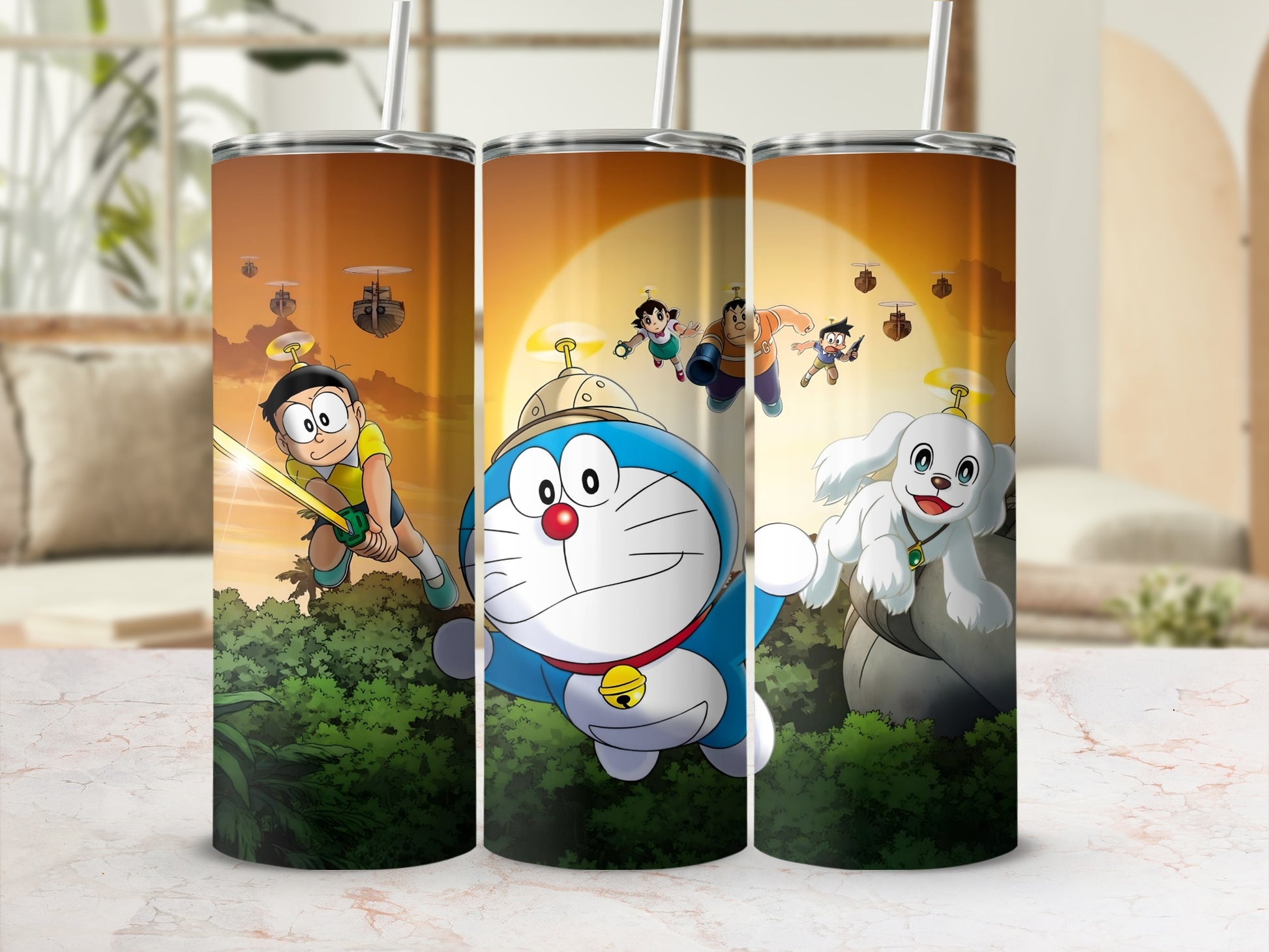 Doraemon Adventures Insulated Tumbler with Straw