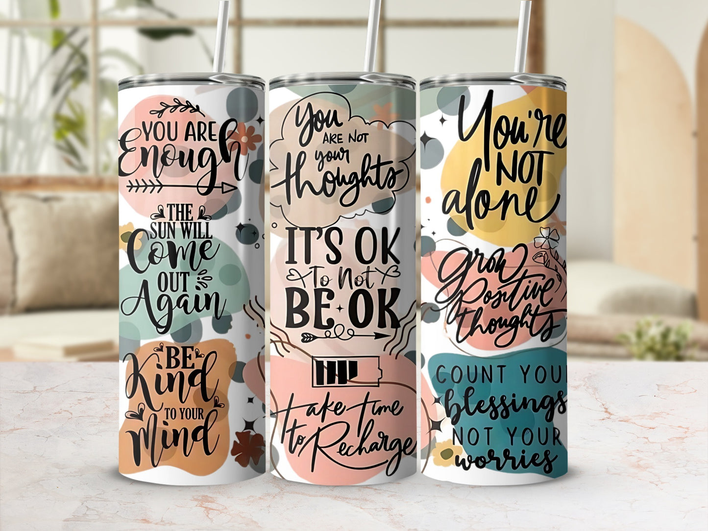 Motivational Quotes Insulated Tumbler for Positive Vibes
